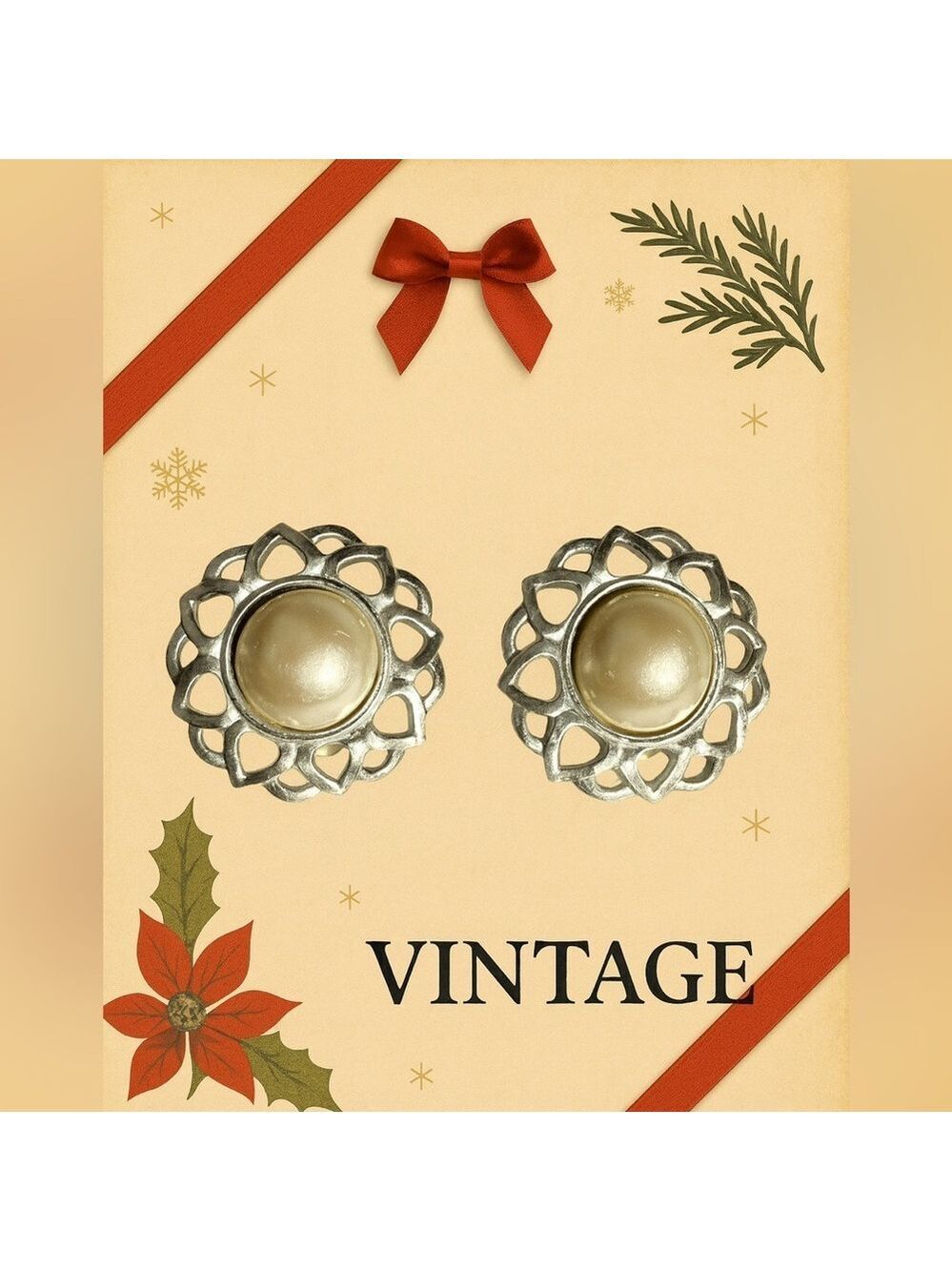 Vintage Faux Pearl Clip-On Earrings